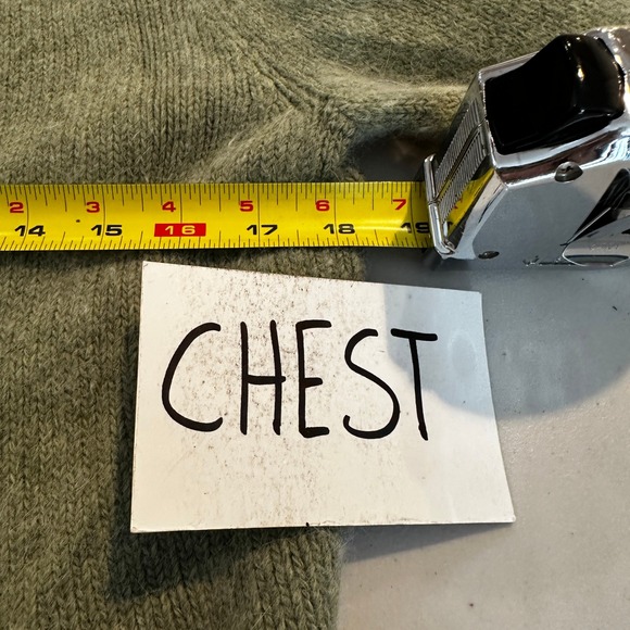 Elena Solano‎ Green Rabbit Hair Blend Ruffle Knit Sweater Cardigan Tie  Women L - Picture 8 of 10